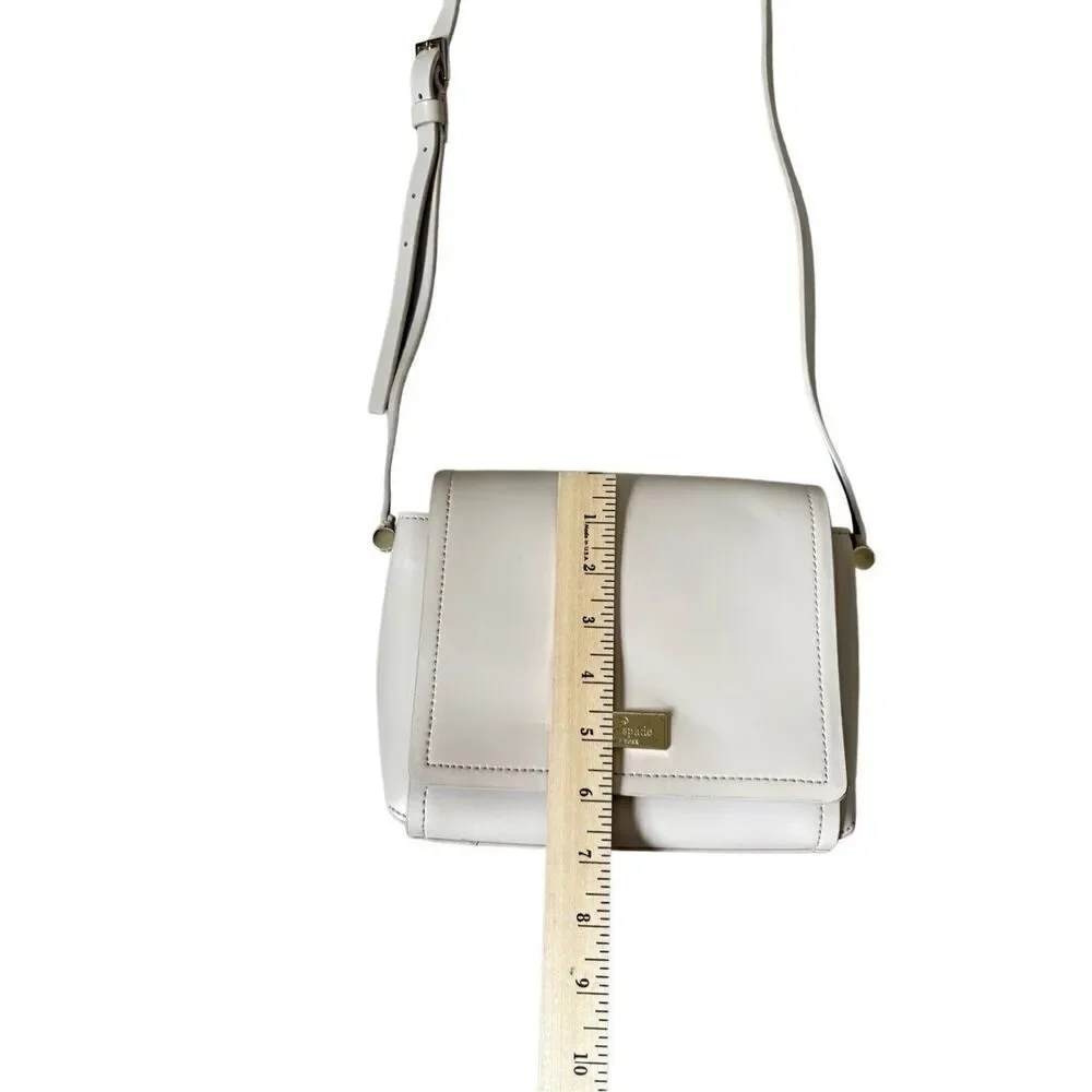 Kate Spade New York Cream Leather Flap‎ Closure Small Crossbody Bag